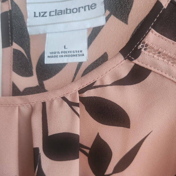 Liz Claiborne Elegant Lightweight Floral Blouse Size Large - Picture 5 of 8